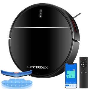 LIECTROUX M7S PRO Robot odkurzający i mopujący na mokro, inteligentne mapowanie, aplikacja WiFi, ssanie 4KPa, silnik bezszczotkowy, współpraca z Alexą i Asystentem Google, idealny do sierści zwierząt, dywanów i twardych podłóg